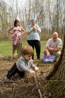 Eric Nisly and son Joseph at Bonneyville Mill park - photo by Ana Nisly